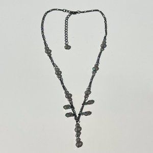Vintage stainless steel grey beaded necklace